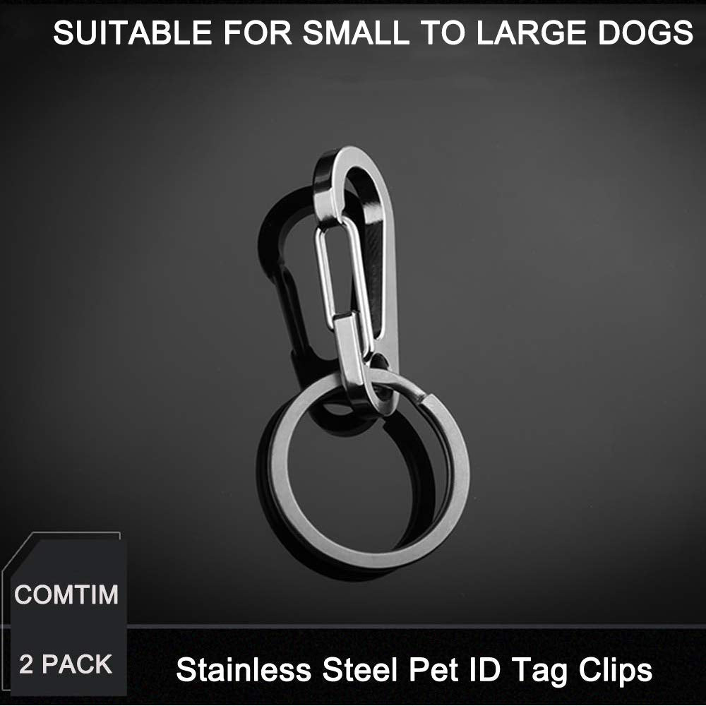 2 Pack Stainless Steel Dog Tag Clips O105835