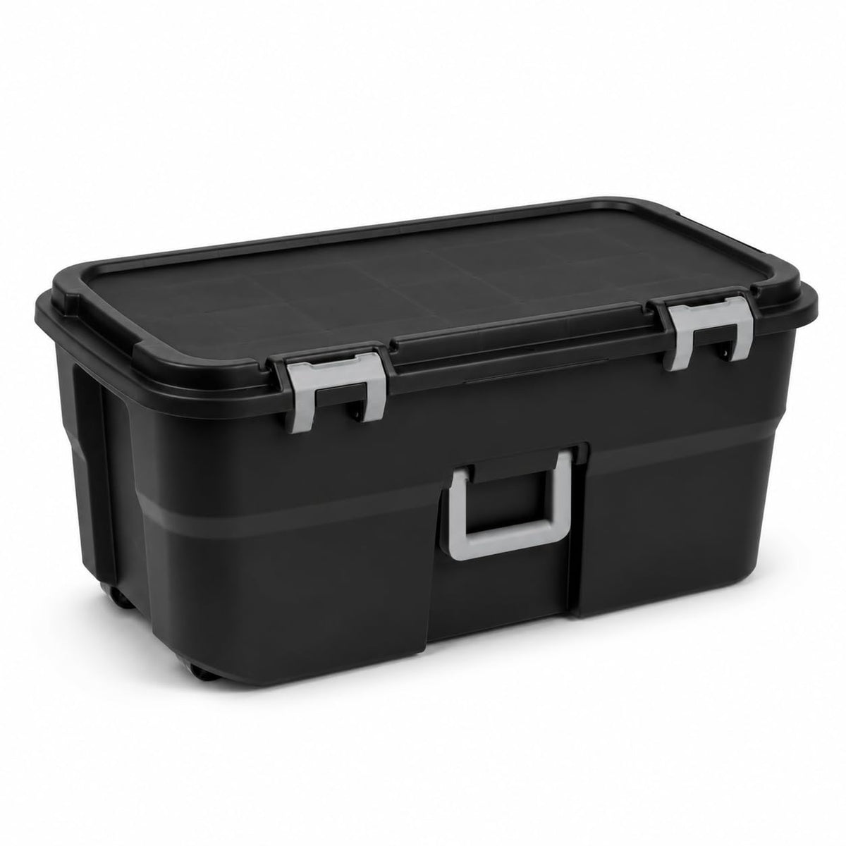 22 Gallon Black Plastic Wheeled Storage Trunk N565