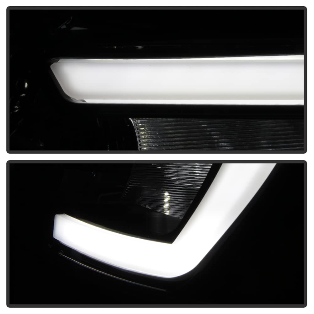 For 2003-2007 Honda Accord Black Housing LED Tube Headlights Assembly Pair Set U97442
