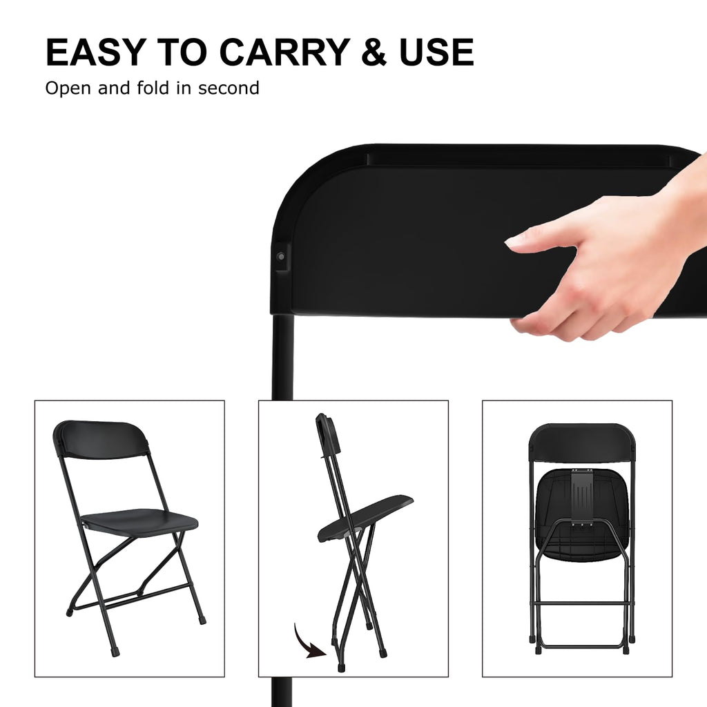 Black Folding Chairs 10 Pack H430756