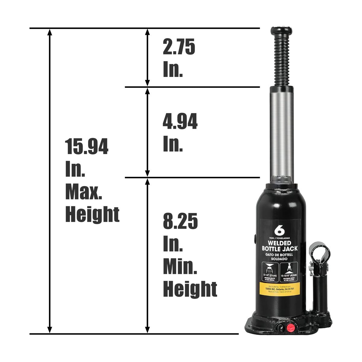 6 Ton Hydraulic Welded Bottle Jack M241