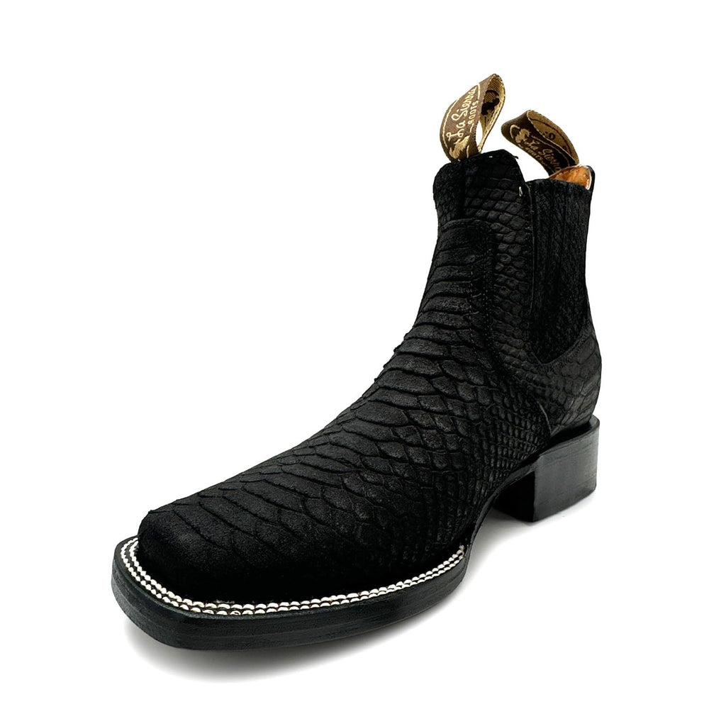 Men’s Genuine Leather Square Toe Ankle Cowboy Boot D622