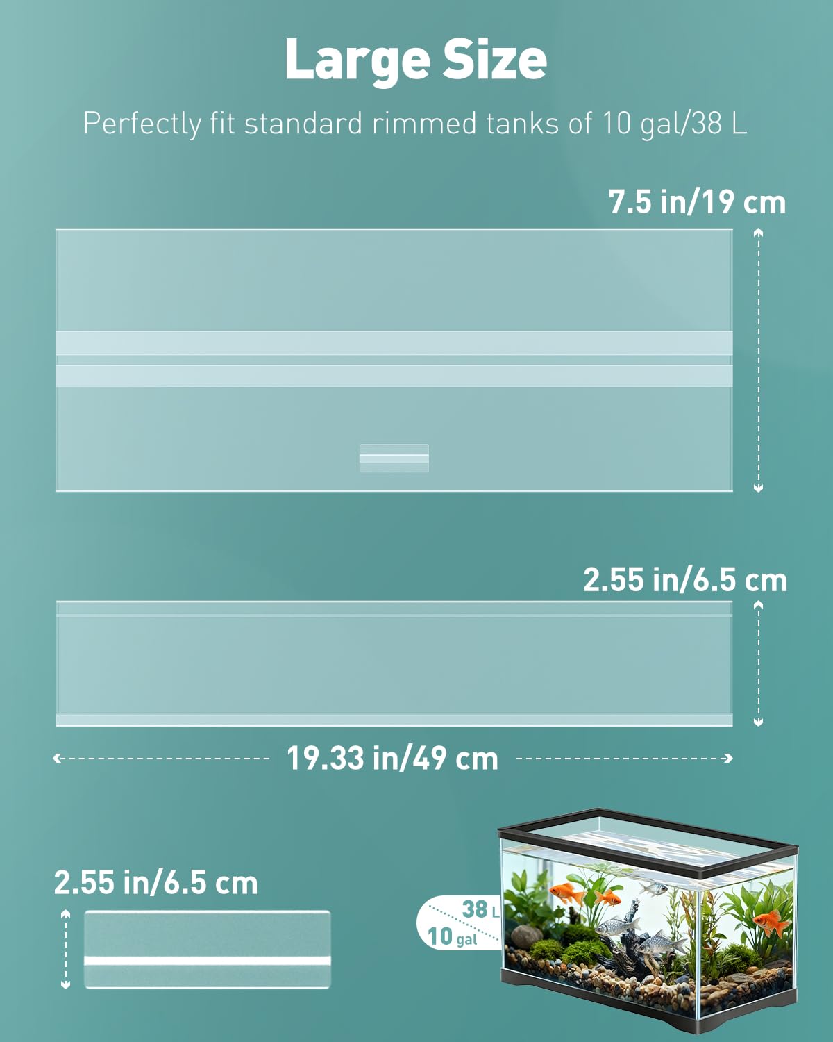 10 Gallon Clear Polycarbonate Aquarium Lid S159598