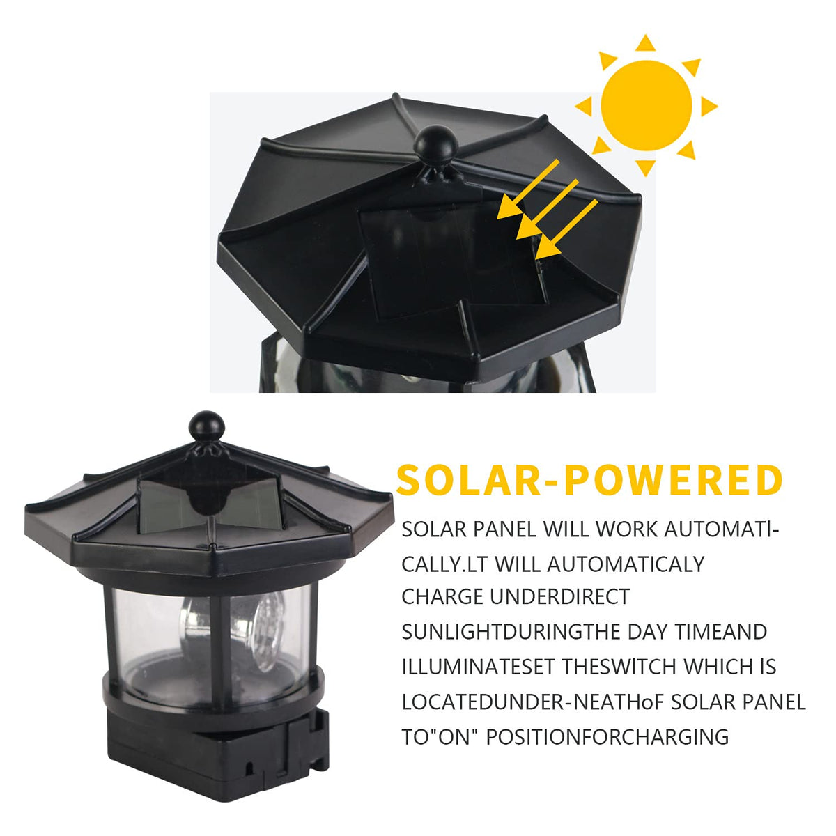 Solar Rotating Lighthouse Lamp J395241