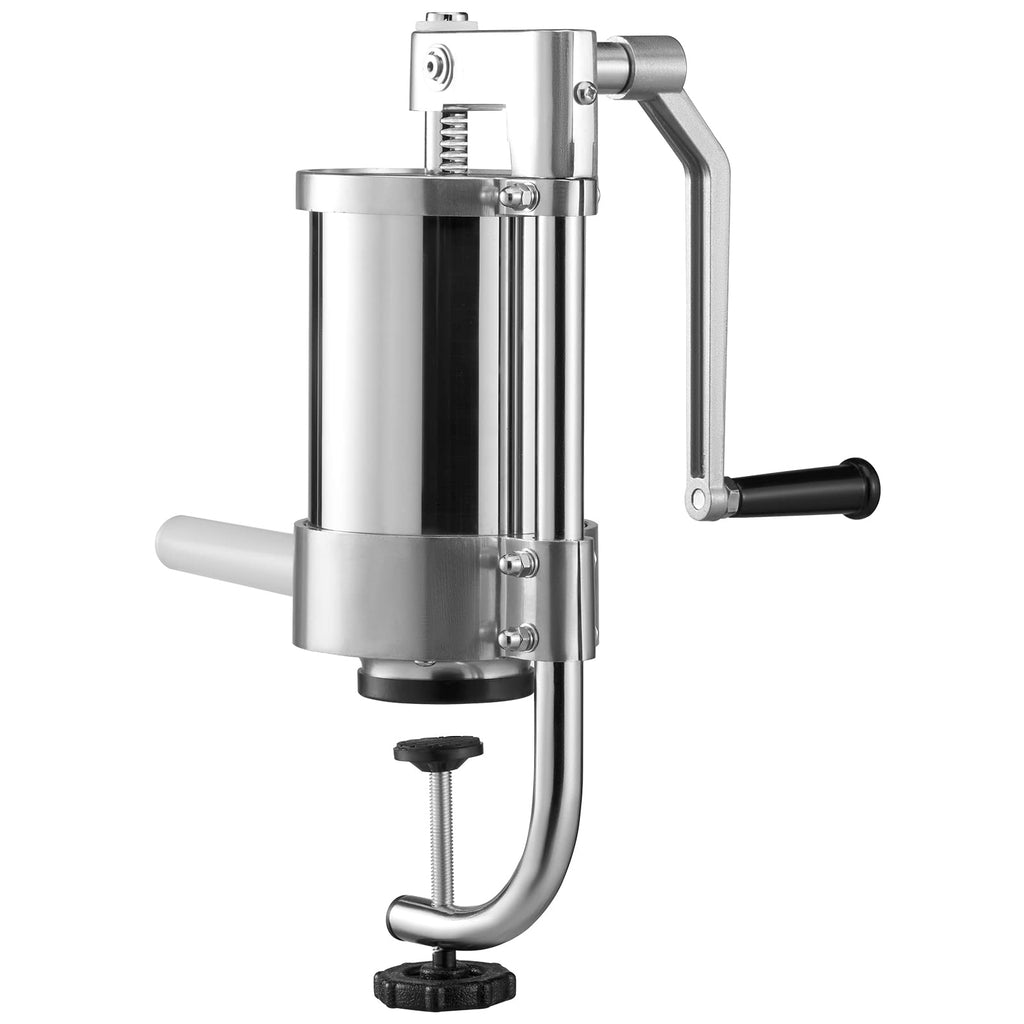 2.5LBS 304 Stainless Steel Vertical Sausage Stuffer with 3 Stuffing Tubes G462274