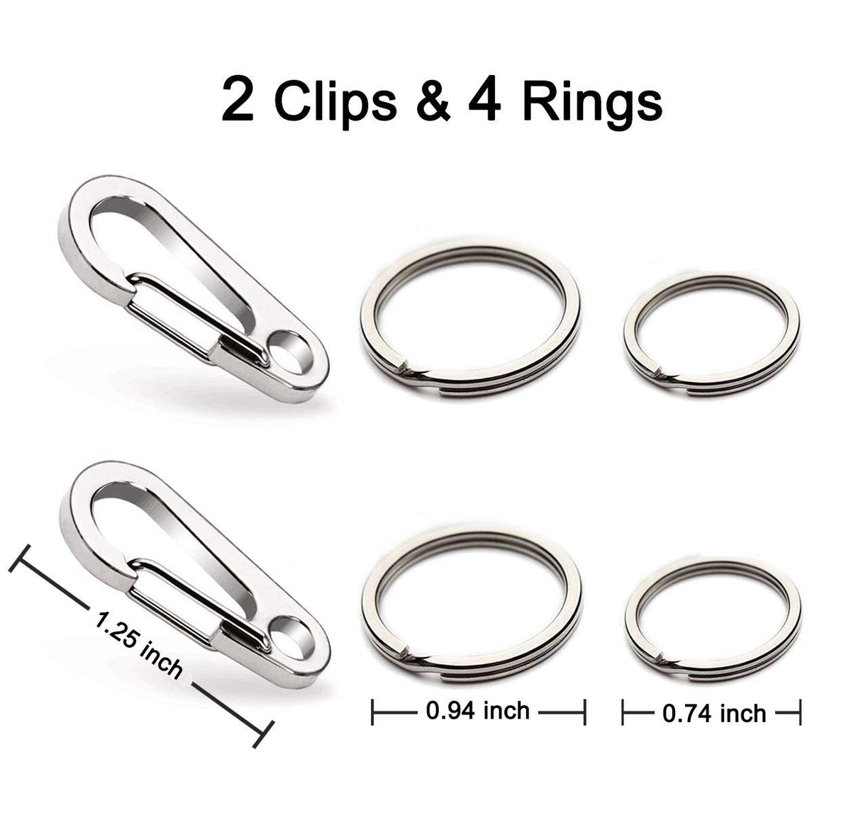 2 Pack Stainless Steel Dog Tag Clips O105835