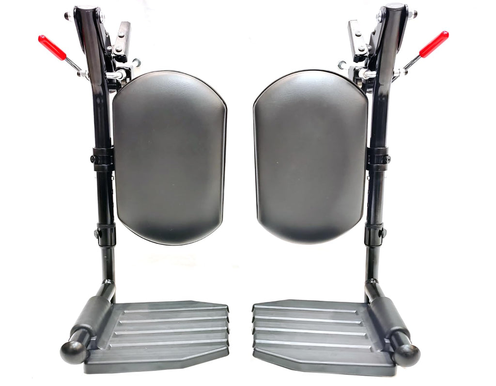 Wheelchair Elevating Leg Rest with Padded Leg Pads and Rotatable Adjustable Footrests Q6425