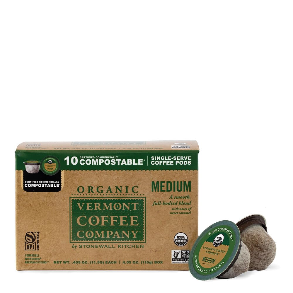 Organic Medium Roast Compostable Coffee Pods, 10CT K617