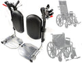 Heavy Duty Wheelchair Elevating Leg Rest with Calf Pad, Black B2682