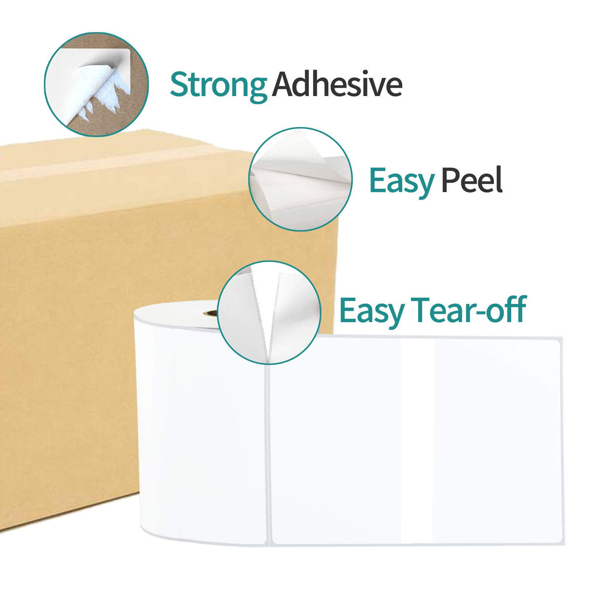 4 Rolls 450 Labels 4x6 Direct Thermal Shipping Labels 1" Core Permanent Adhesive E485