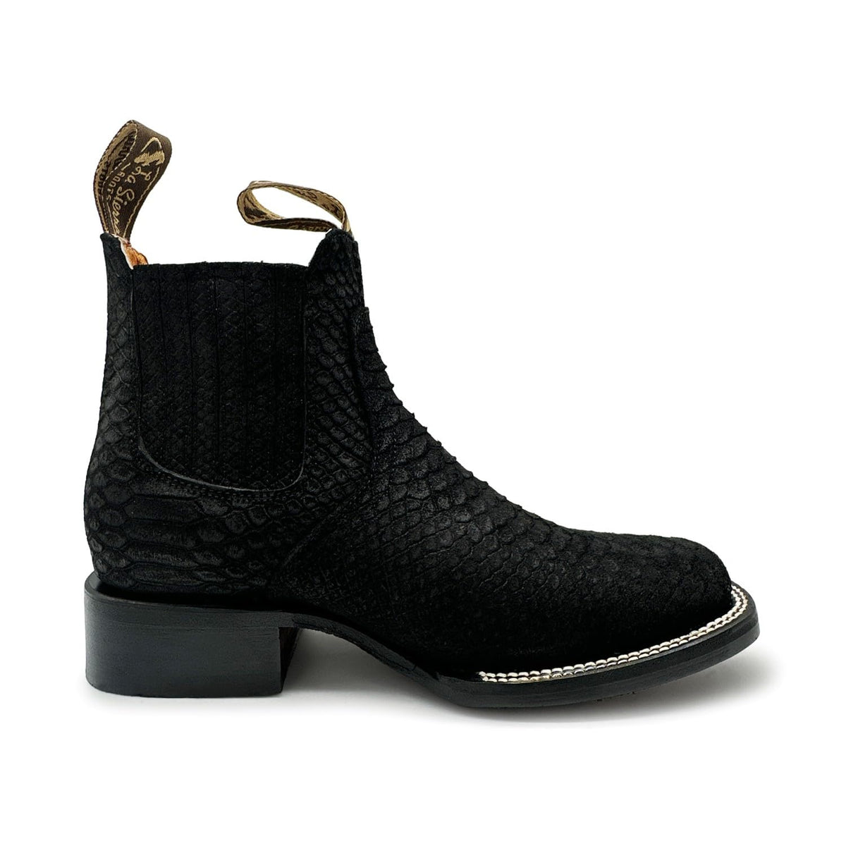 Men’s Genuine Leather Square Toe Ankle Cowboy Boot D622