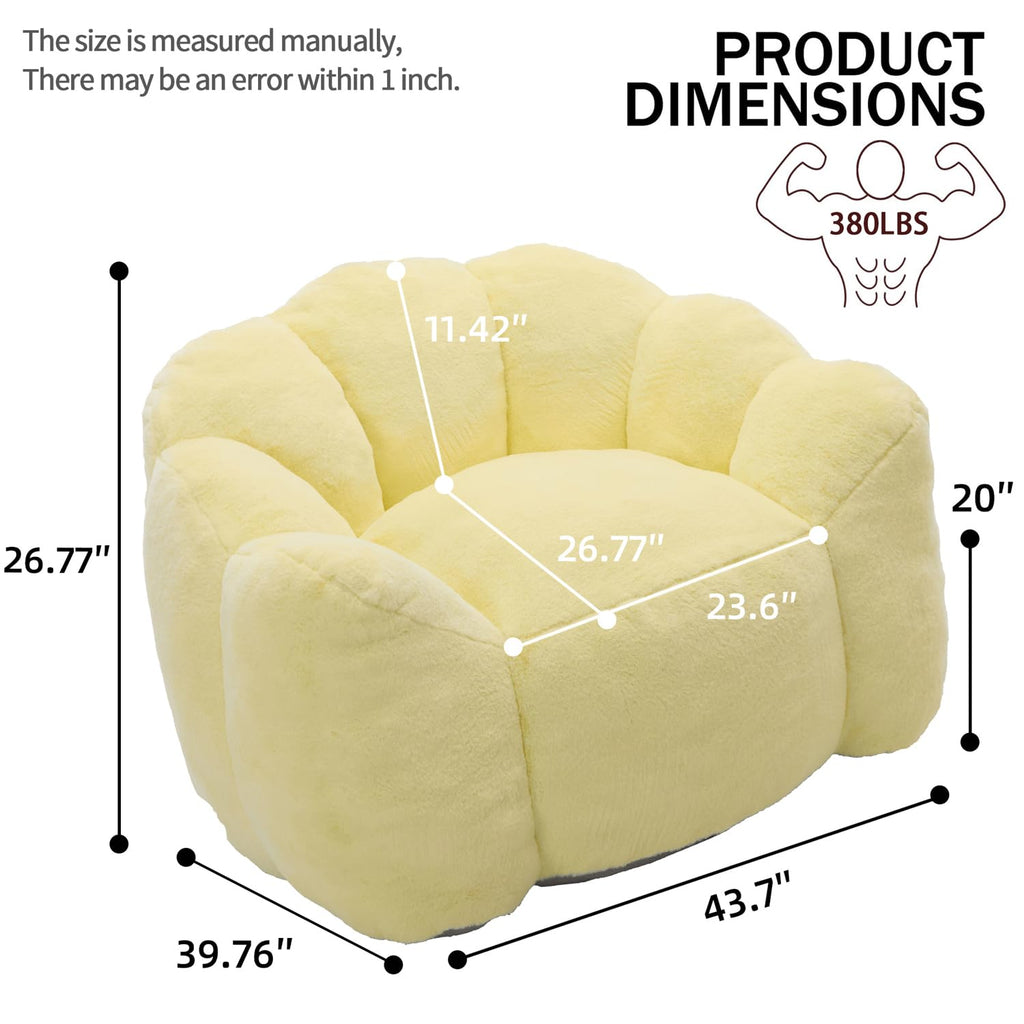 Faux Fur Bean Bag Sofa with Memory Foam E4263