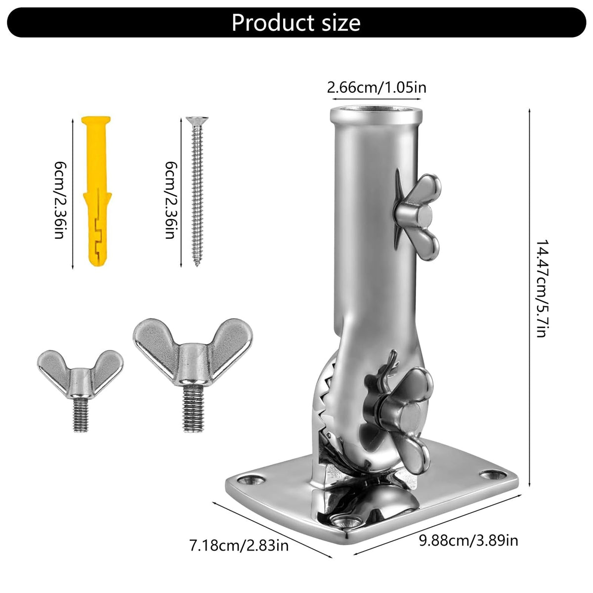 Stainless Steel Heavy Duty Flag Rod Holder W314