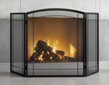 3 Panel 48" W x 29" H Foldable Wrought Metal Decorative Mesh Fireplace Screen K6124