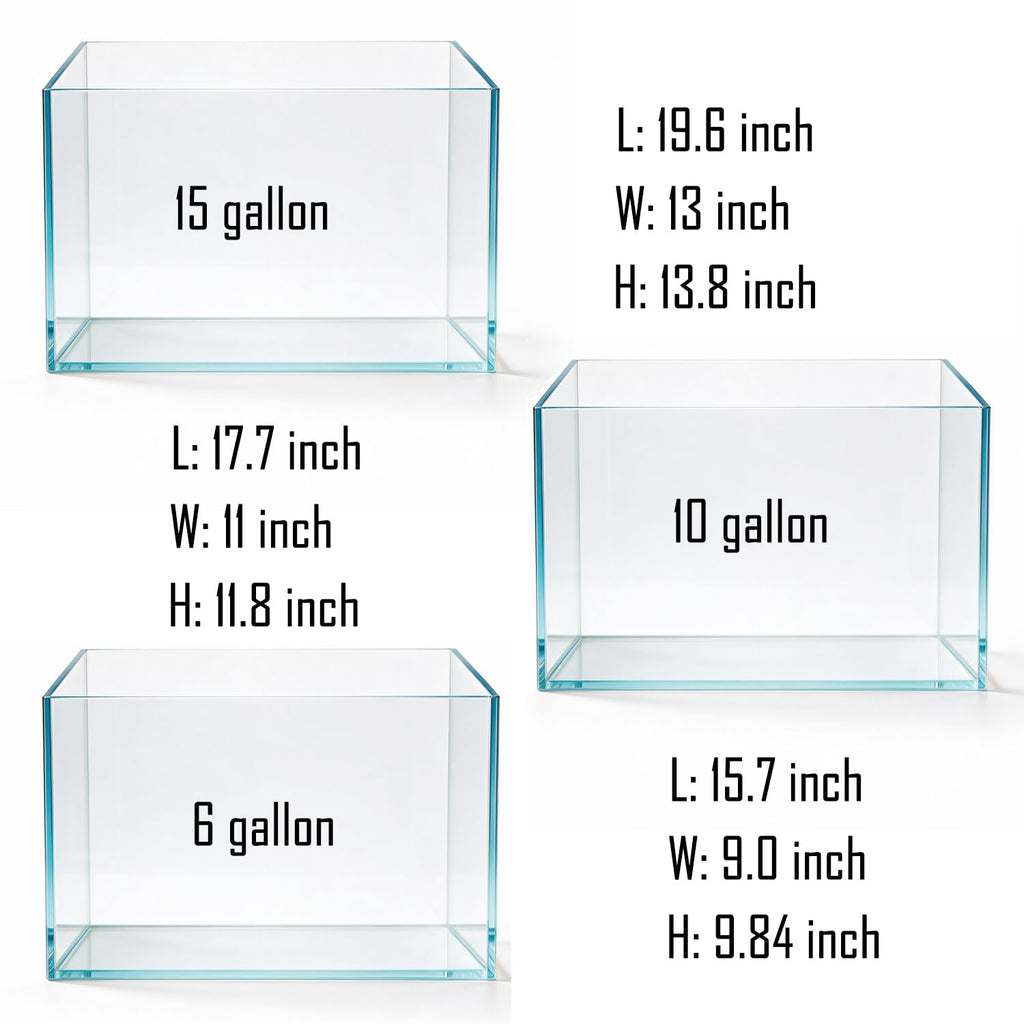 15 Gallon Ultra-Clear Rimless Glass Aquarium Fish Tank F5937