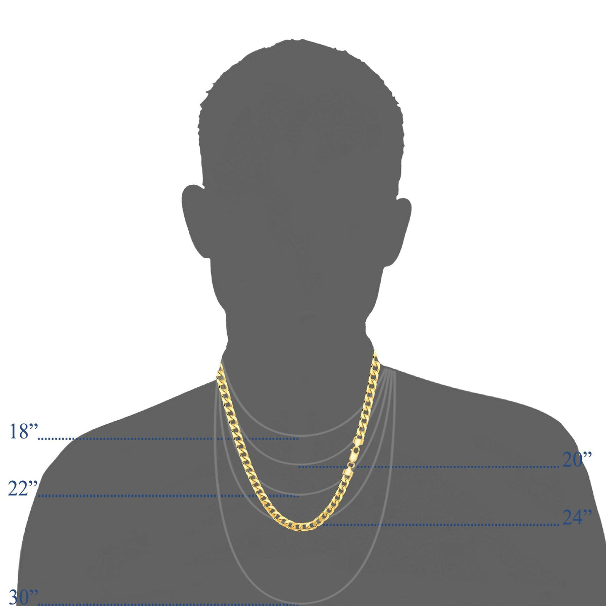 14k Yellow Gold Cuban Link Chain Necklace P6093