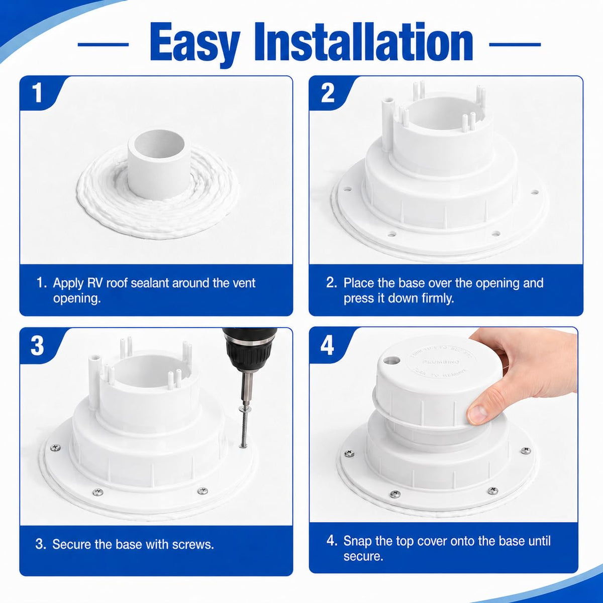 RV Plumbing Vent Caps 1 to 2 3/8" Pipe K7733