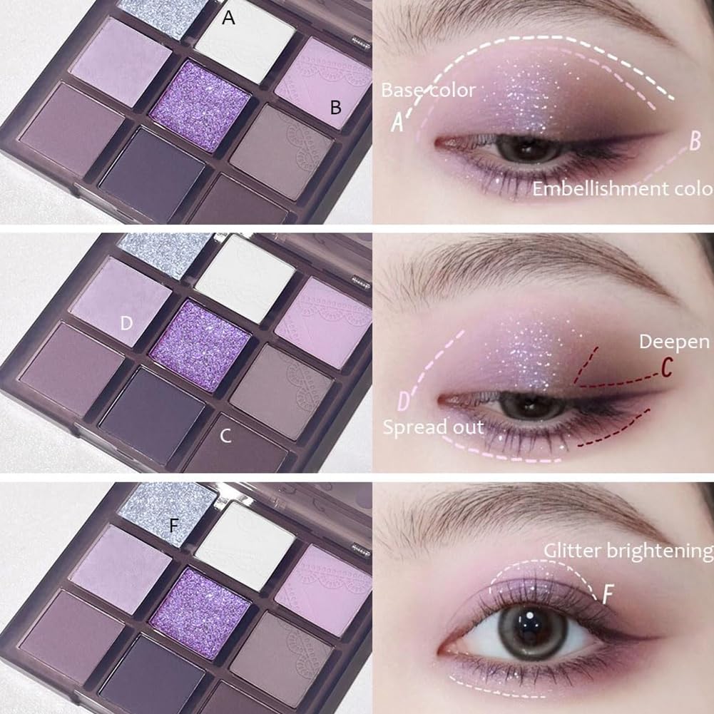 Dark Purple Plum Lavender Mauve Smoky Eyeshadow Palette E96339