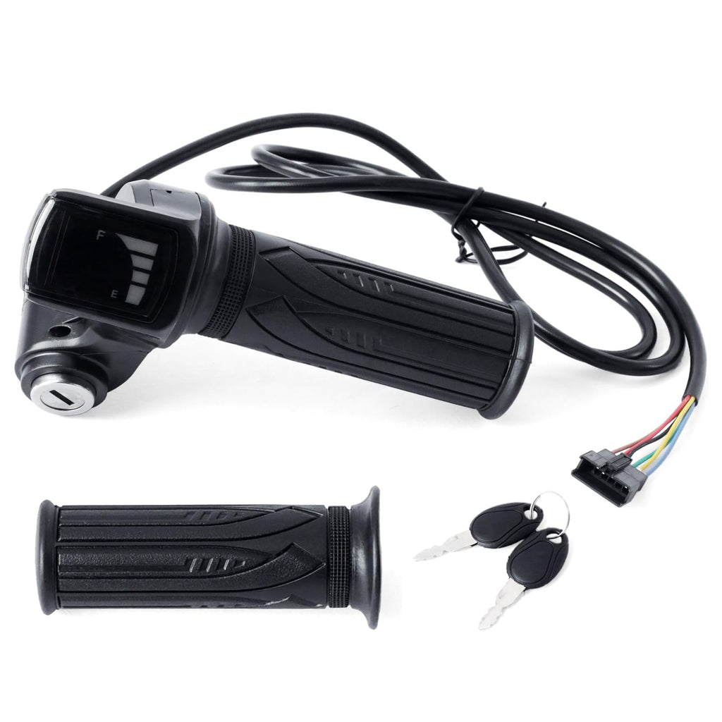 36V E-Scooter Throttle Replacement with Display Light Switch Lock 2 Keys Twist Accelerator Handle Grip 6-Pin Z836131