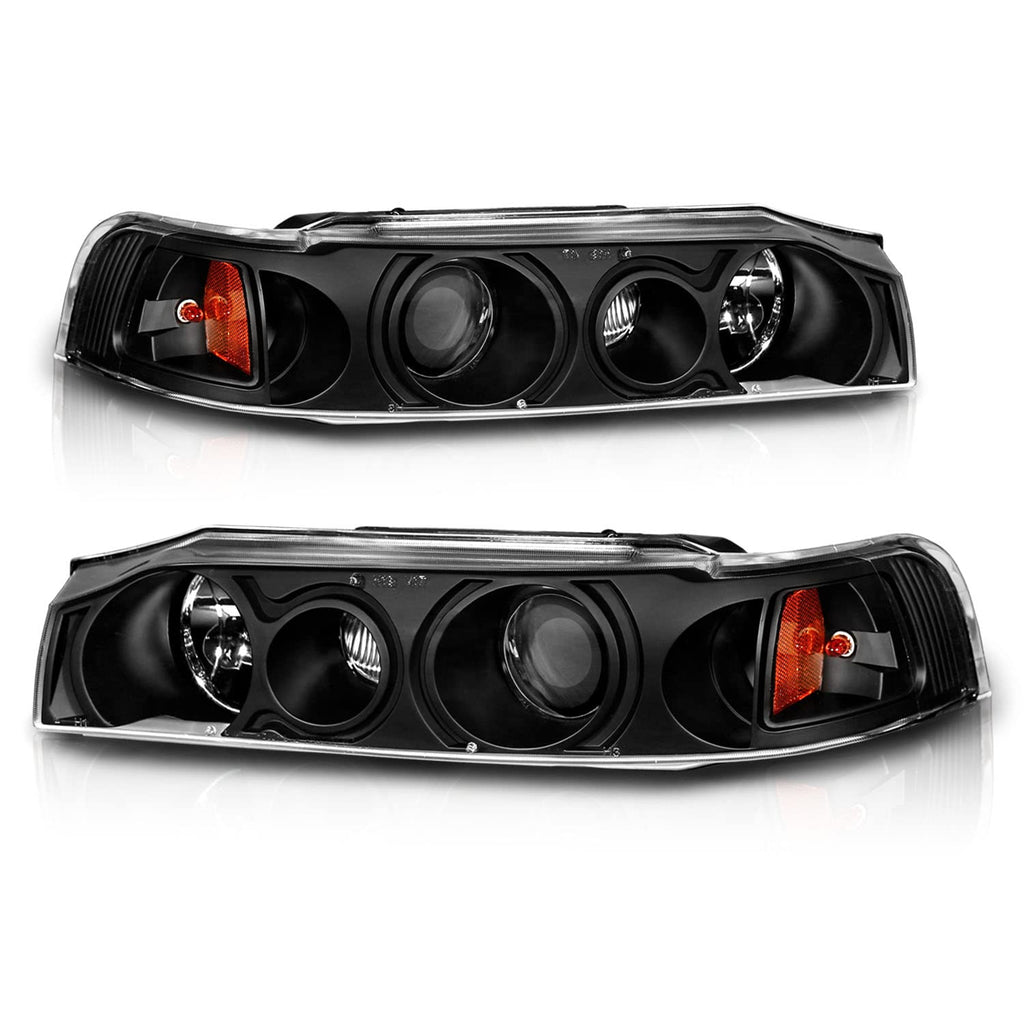 Black Replacement Projector Headlights Set H672