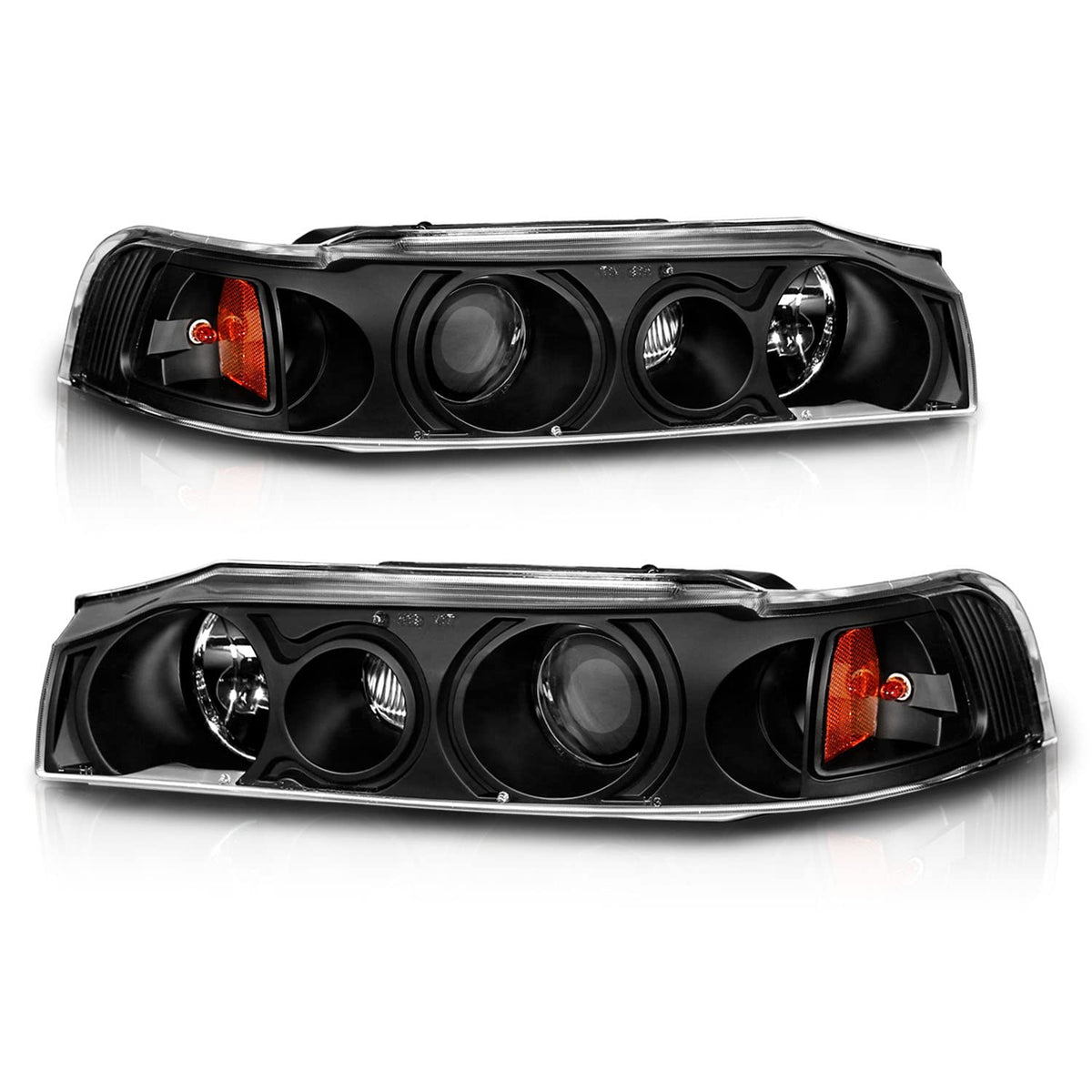 Black Replacement Projector Headlights Set H672