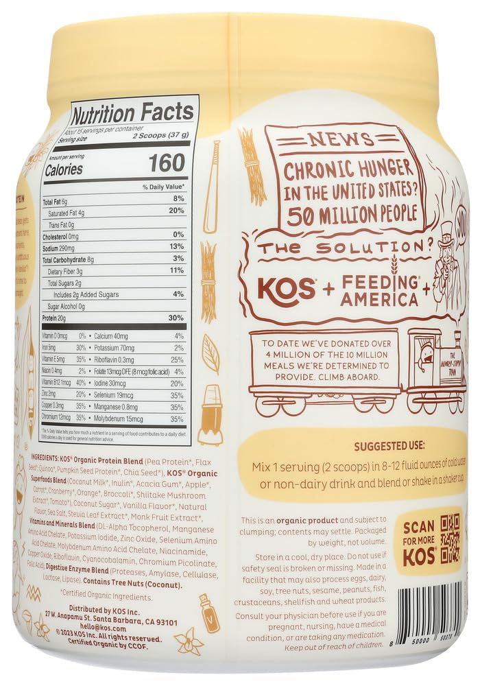Organic Vanilla Plant Based Protein Powder M30194