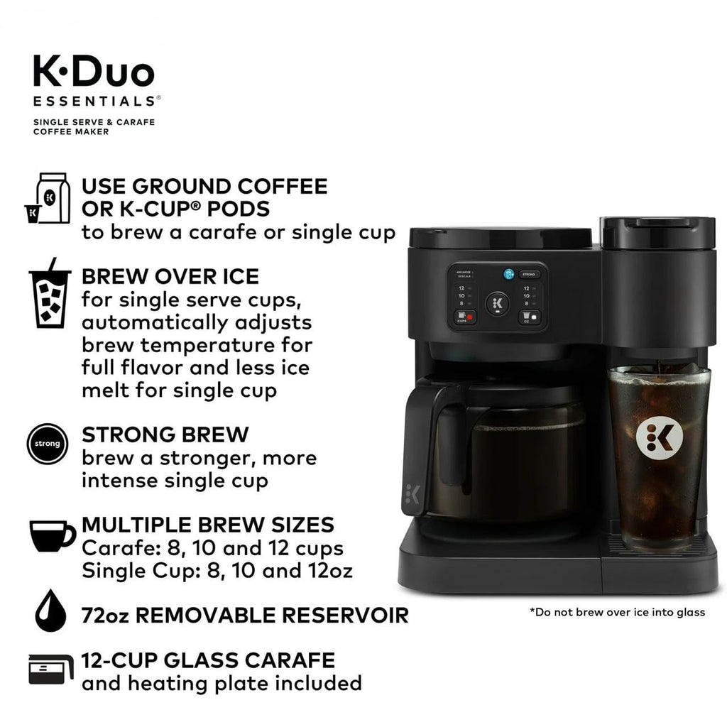 Single-Serve Pod Coffee Maker & Carafe, 72 Oz Reservoir, Black U74691