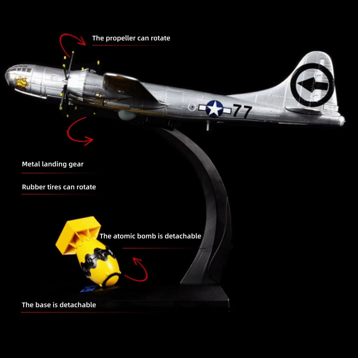 1/144 Scale WWII B-29 Superfortress Bomber Alloy Model Plane T461