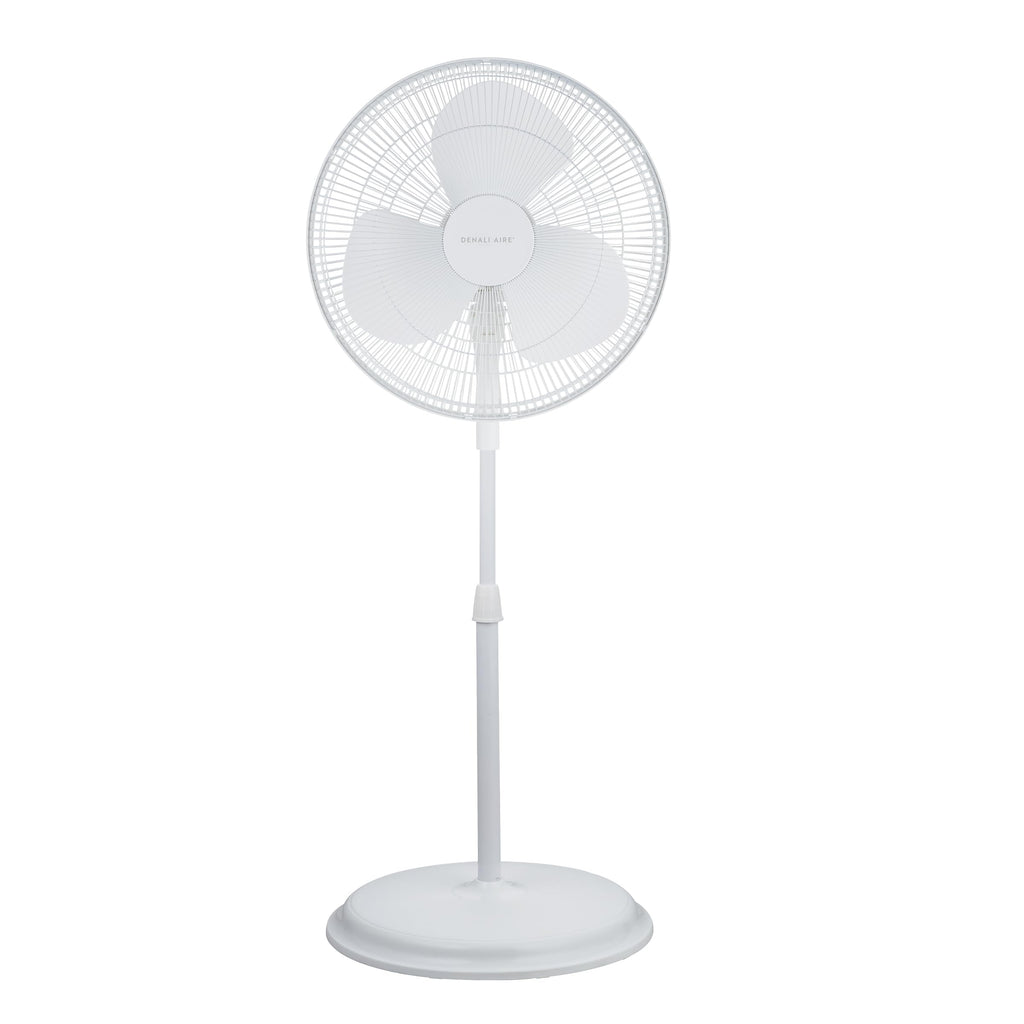 16" Oscillating Pedestal Fan with 3 Speed Settings, White N650221