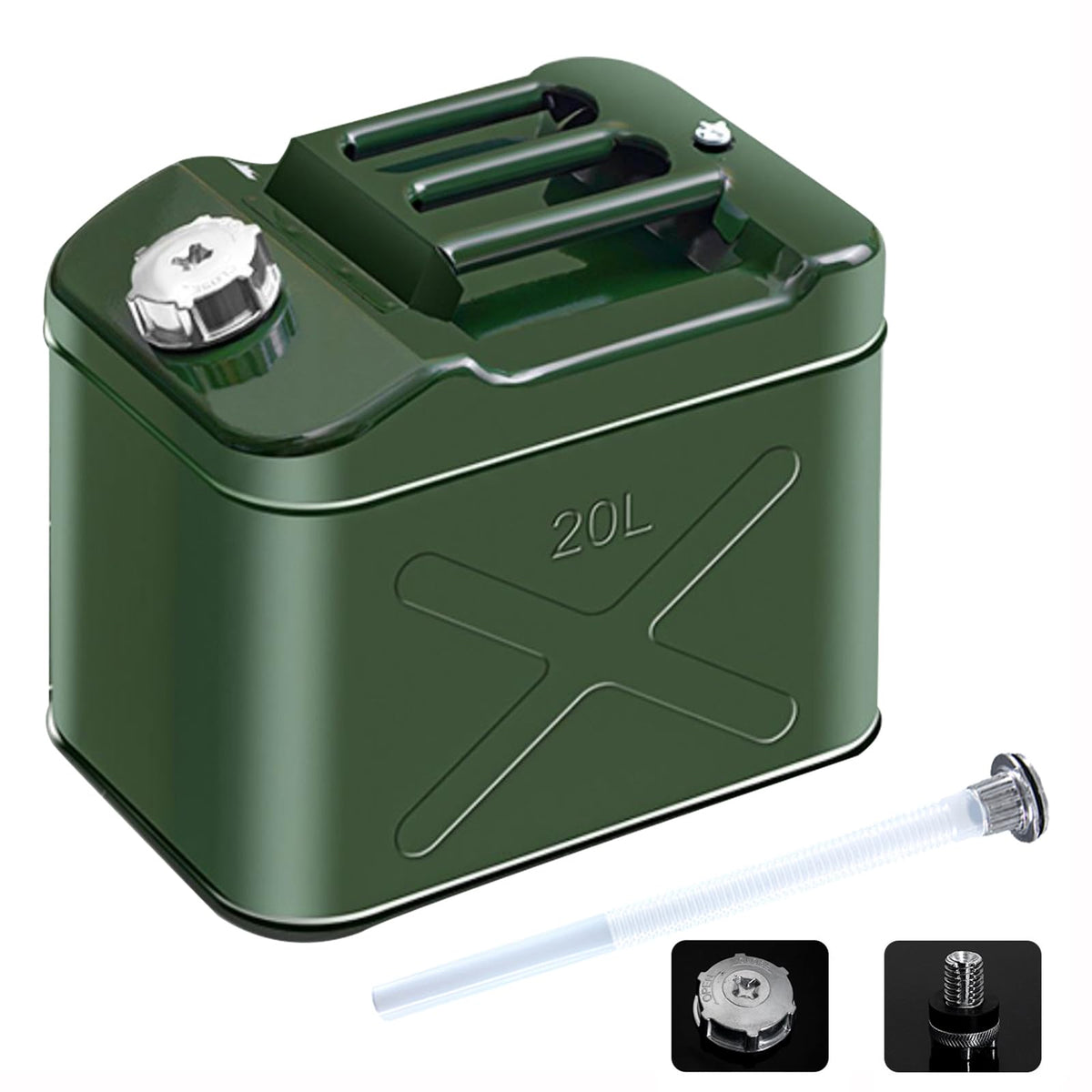20L 5 Gallon Metal Water Can with Flexible Spout M29437