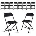 10 Pack Black Stackable Plastic Folding Chairs with Metal Legs A1631