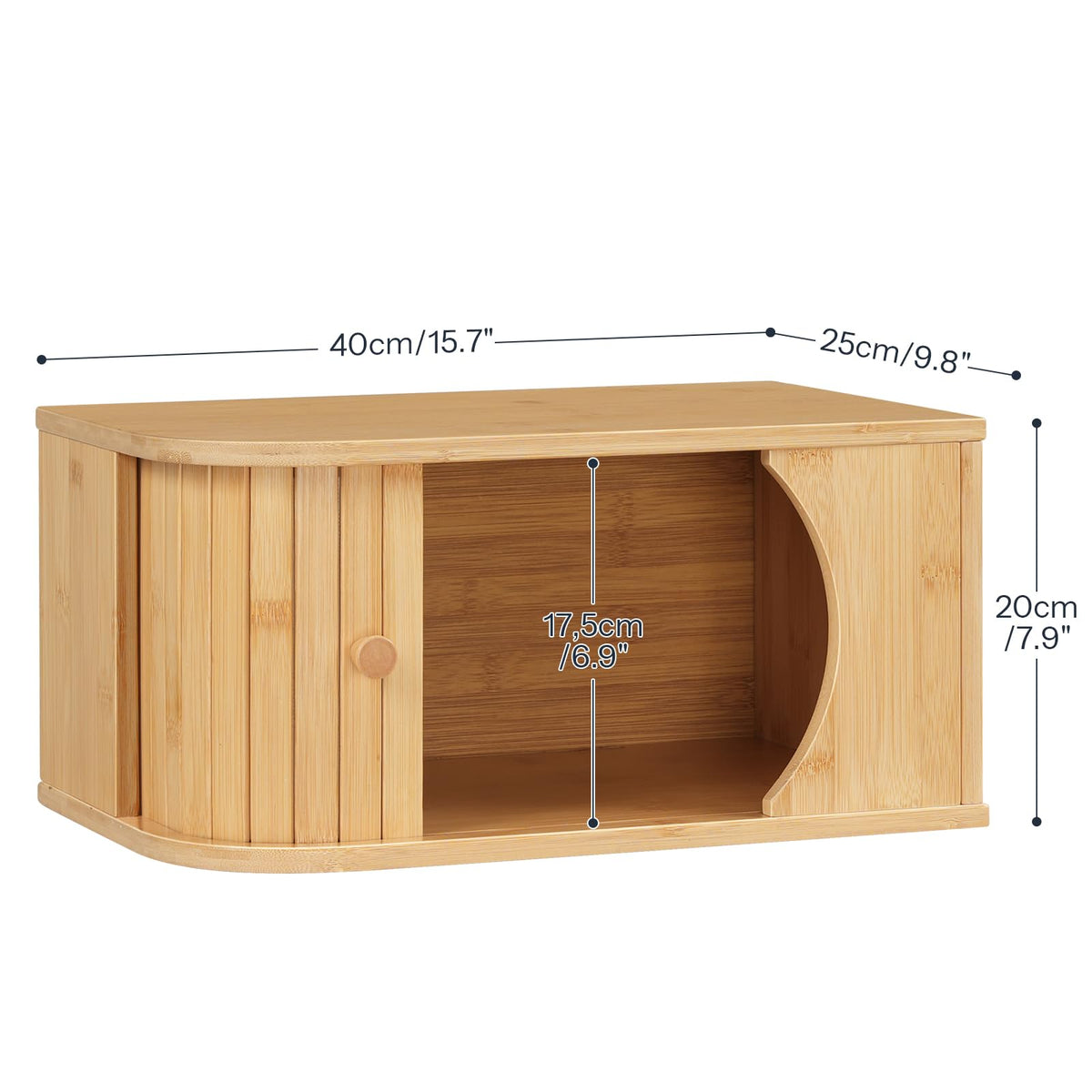 Bamboo Bread Box with Roller Door G941