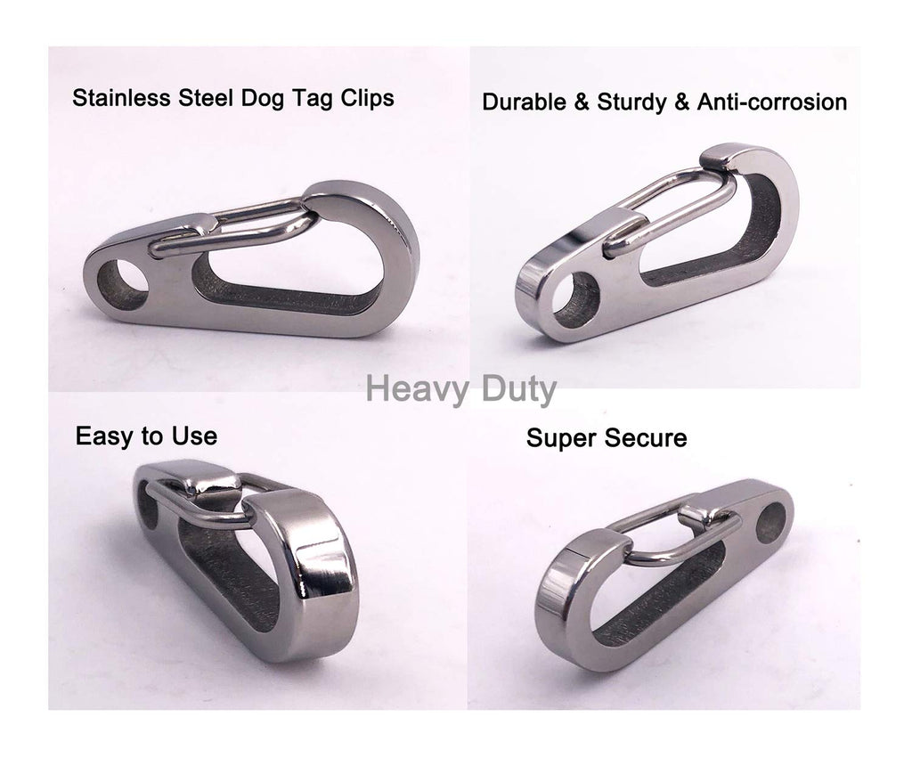 2 Pack Stainless Steel Dog Tag Clips O105835