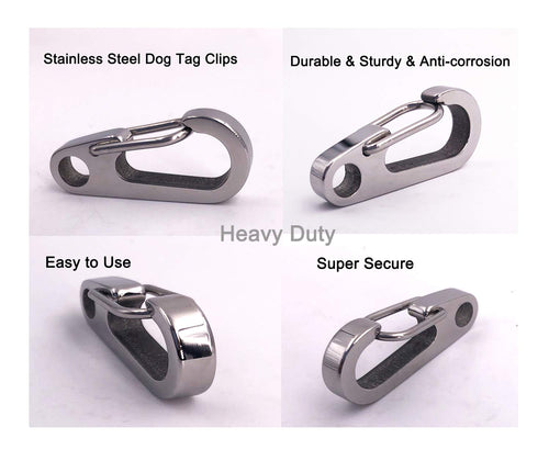2 Pack Stainless Steel Dog Tag Clips O105835