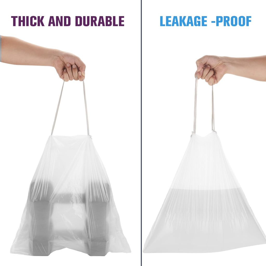 2.6 Gallon 60 Count Clear Drawstring Trash Bags S75509