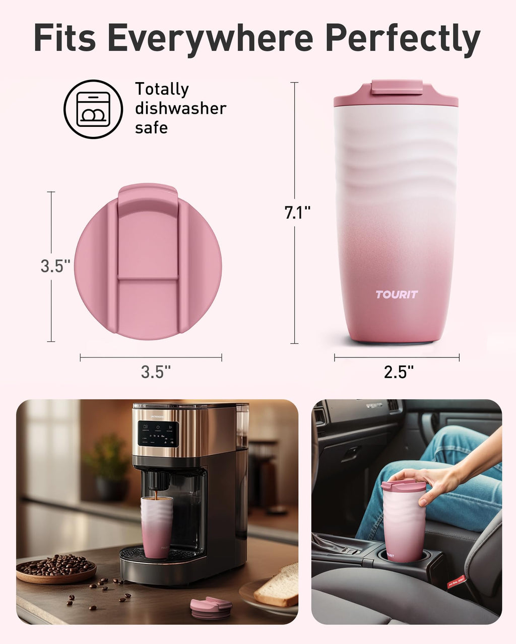 16 oz Insulated Stainless Steel Travel Coffee Mug R6452