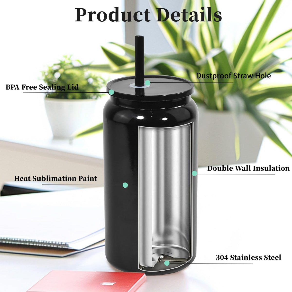 16oz 2Pack Double Wall Insulated Tumblers U199