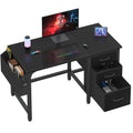 Black 47 Inch Computer Desk with File Drawers Cabinet Z316719