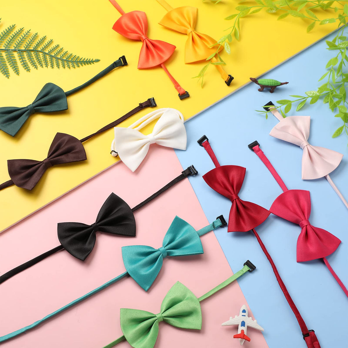 120 Pcs Dog Bow Ties with Adjustable Collar P19366