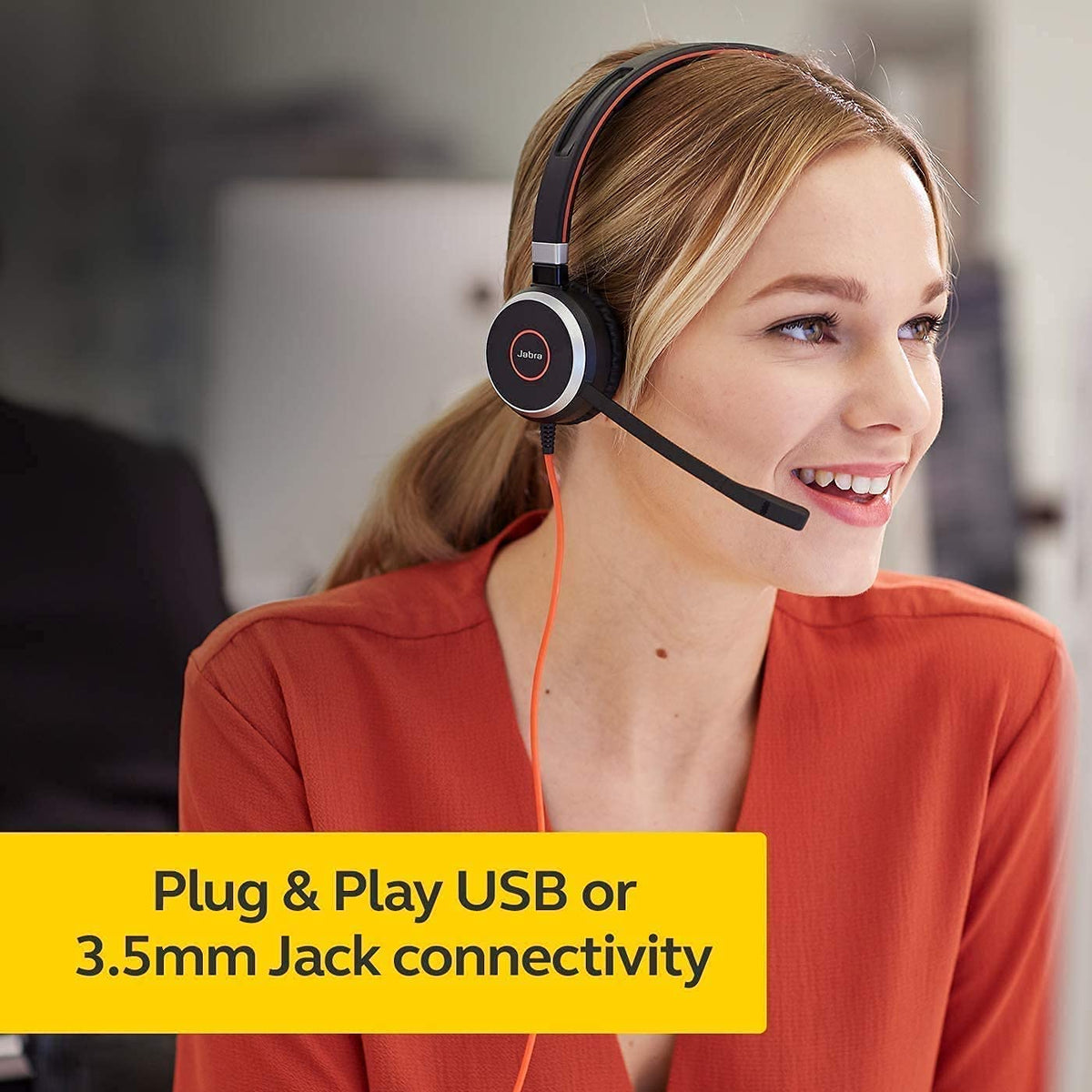 Wired Mono Headset 3.5mm Jack USB Connection R4746
