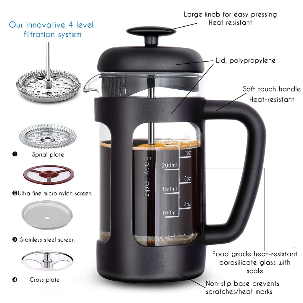12 oz Borosilicate Glass French Press O3477