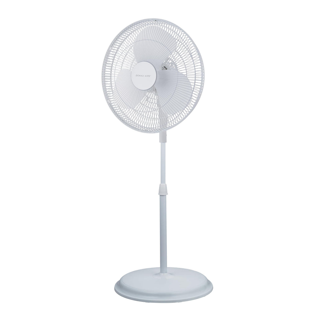 16" Oscillating Pedestal Fan with 3 Speed Settings, White N650221