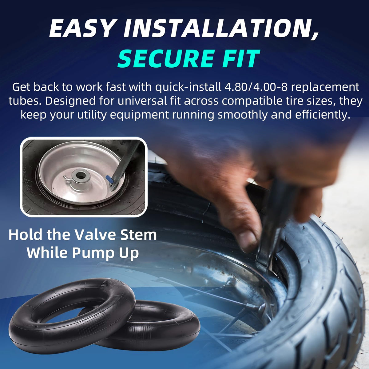 4.80/4.00-8" Heavy Duty Inner Tube with TR-13 Straight Valve Stem (1-Pack) H6530