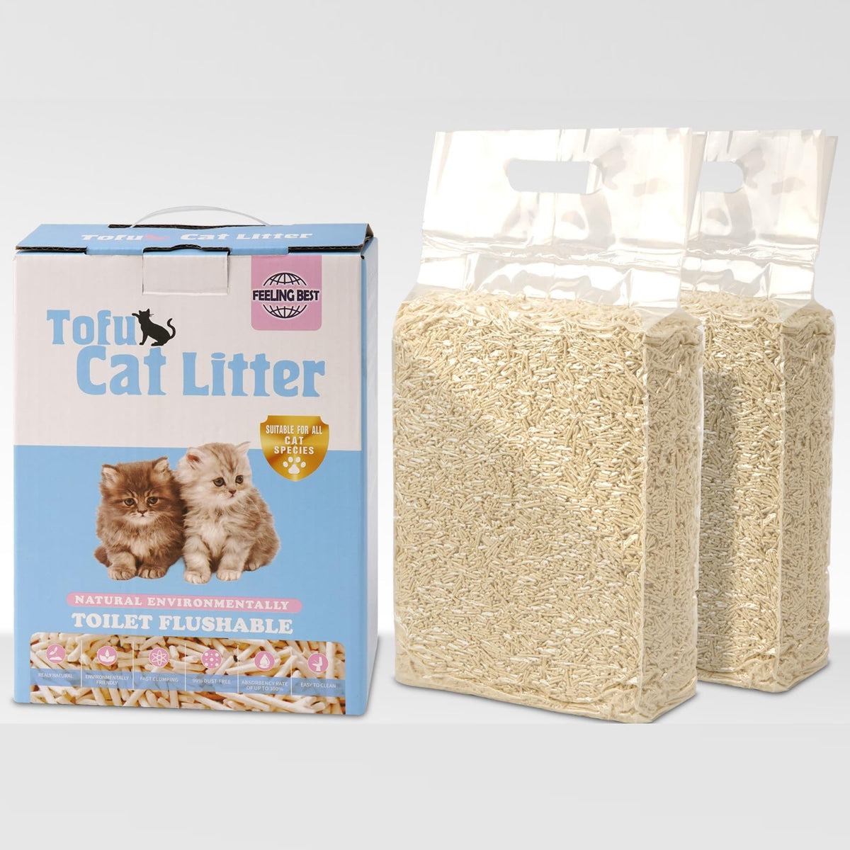 Tofu Cat Litter Fast Clumping Unscented 11.2lb D889315