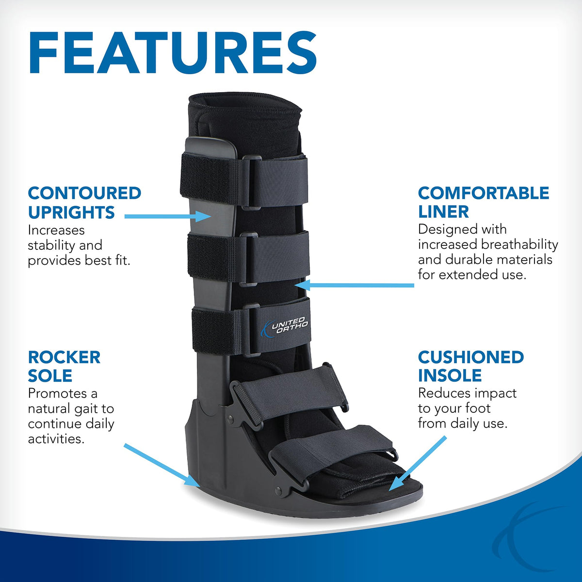 Large Black Cam Walker Boot C582445