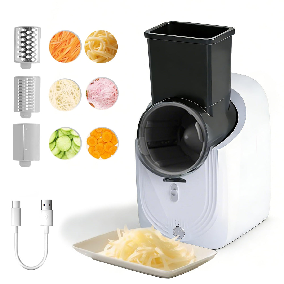 Cordless Electric Vegetable Slicer Chopper & Cheese Grater Z33292