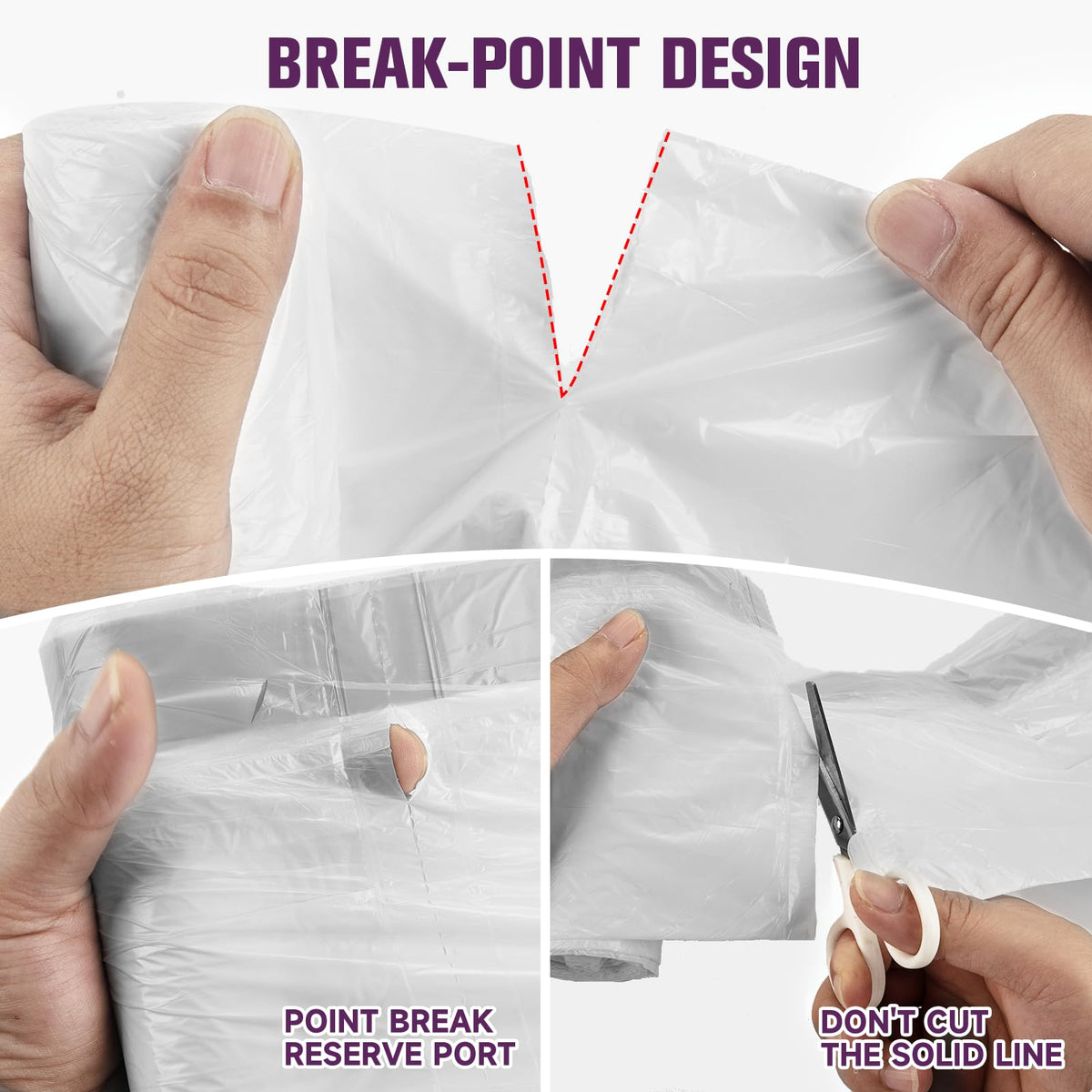 2.6 Gallon 60 Count Clear Drawstring Trash Bags S75509
