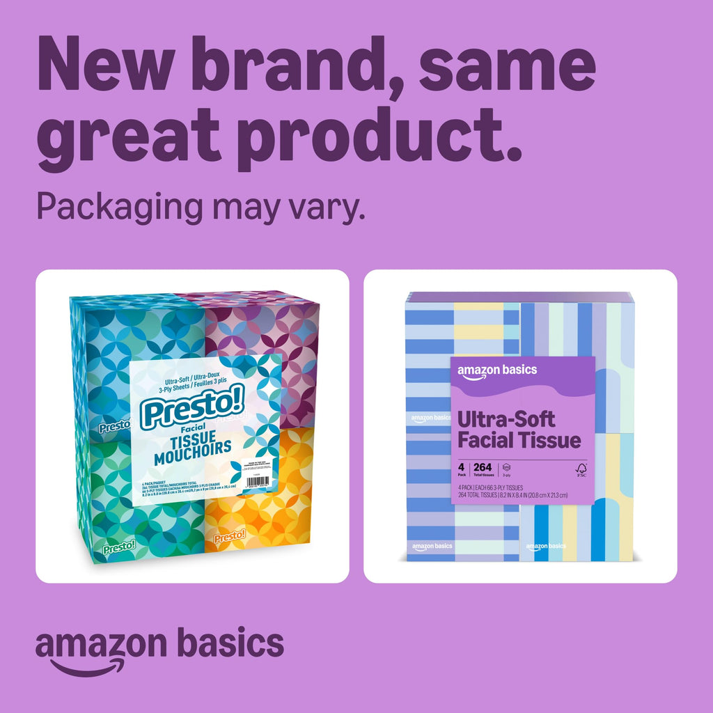 Ultra-Soft 3-Ply Facial Tissues, 264 Count J275