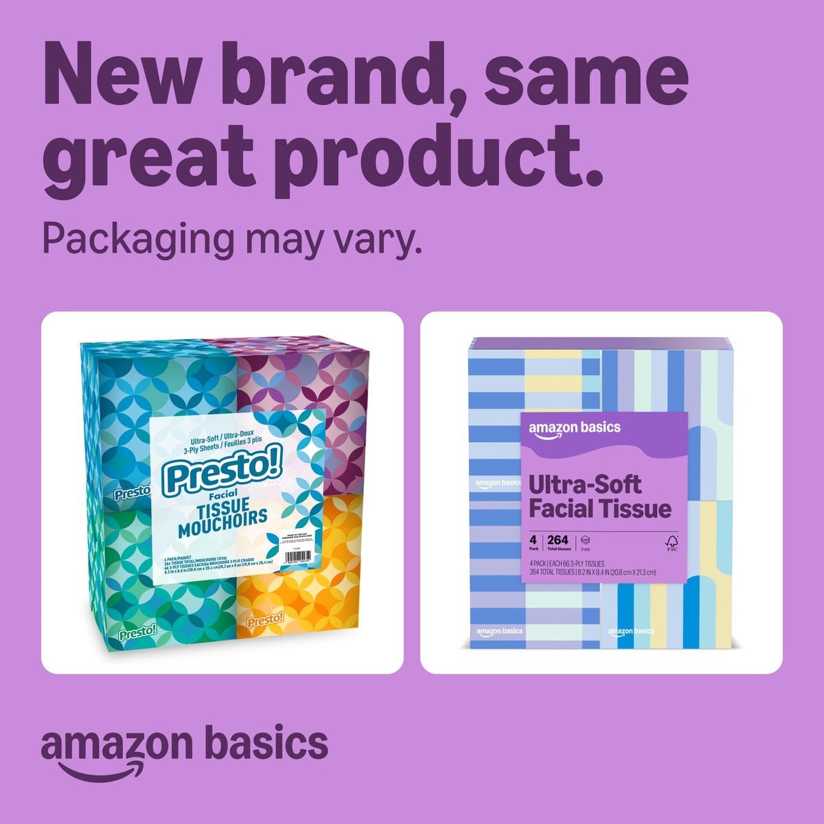 Ultra-Soft 3-Ply Facial Tissues, 264 Count J275