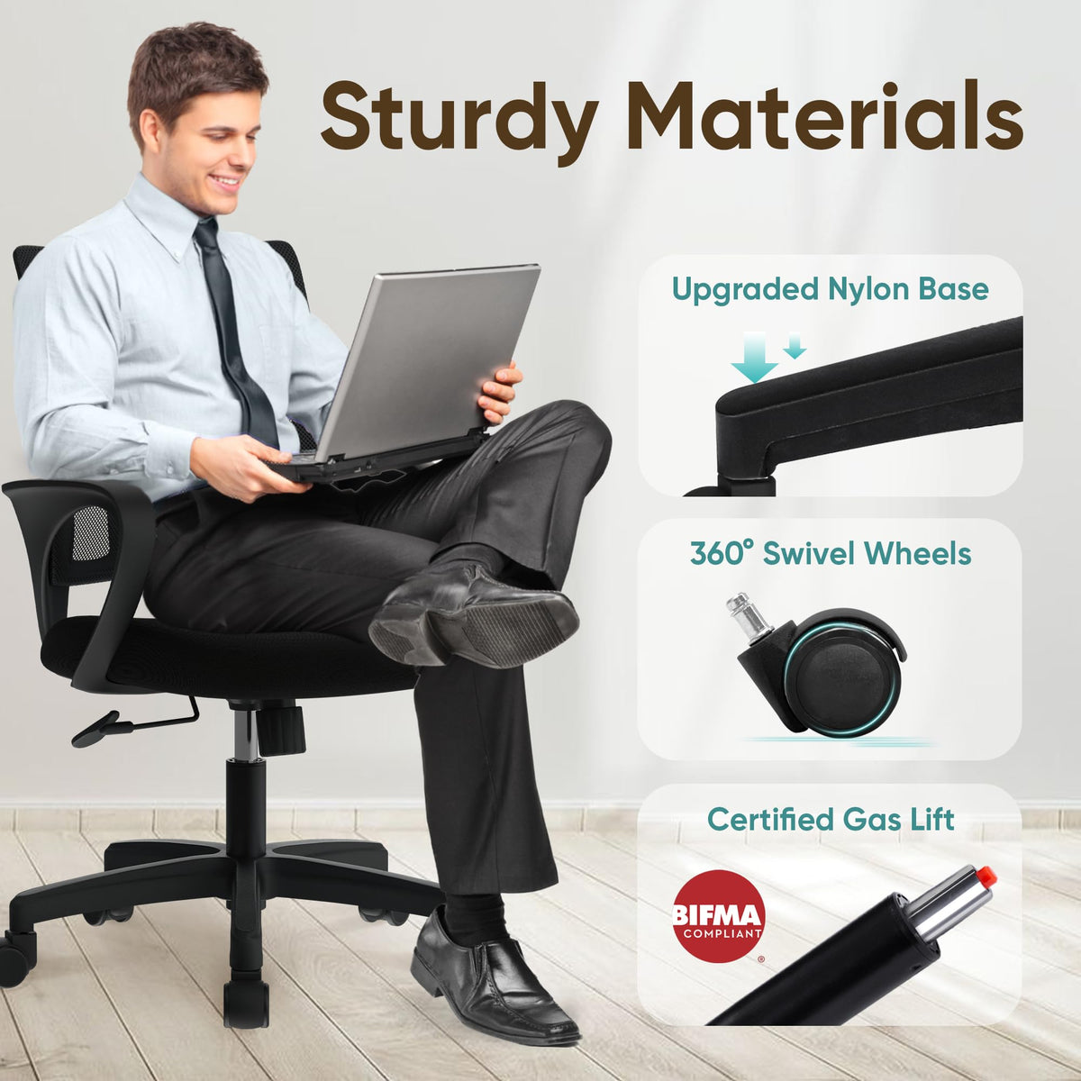 Mid Back Ergonomic Mesh Office Chair B1764
